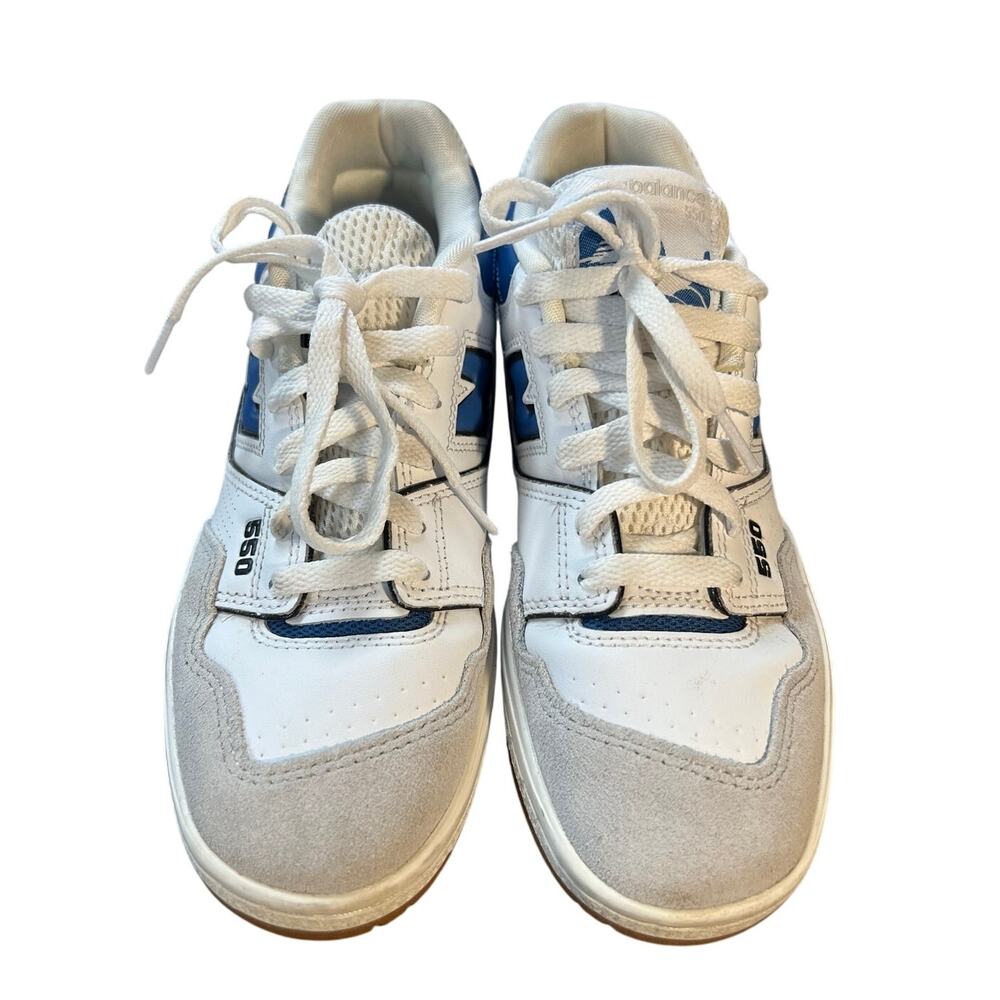 New Balance 550 White Blue Gum Sneakers Big Kids Size 5.5 Women’s 7 Retro - Picture 5 of 11